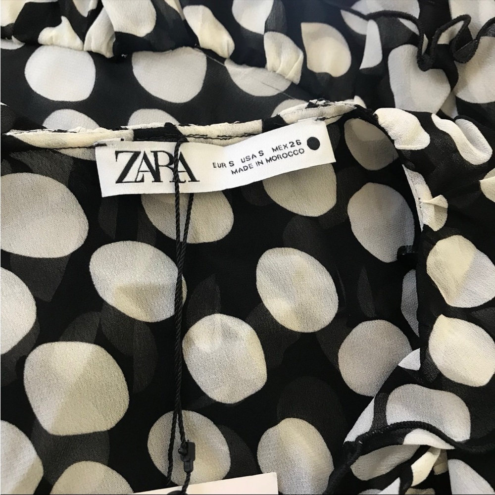 Zara Ruffled Polka Dot Blouse Dress - Small - Picture 11 of 12